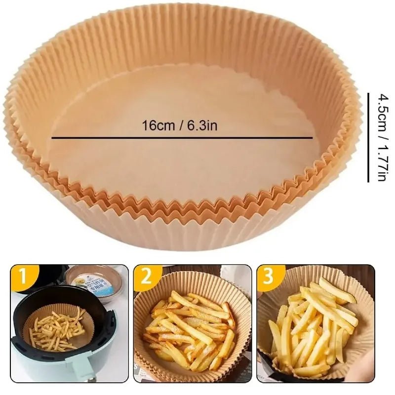 50/100/200pcs Disposable Air Fryer Paper Round/Square Special Paper Food Silicon Oil Paper Air Fryer Liners Baking Paper - PCWLDASHRES