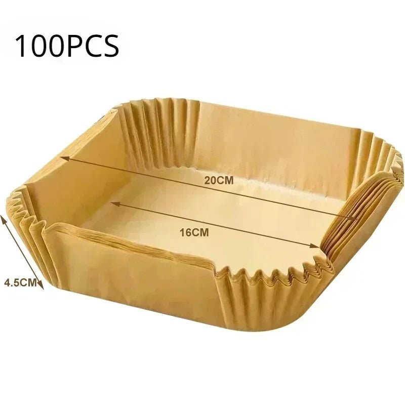 50/100/200pcs Disposable Air Fryer Paper Round/Square Special Paper Food Silicon Oil Paper Air Fryer Liners Baking Paper - PCWLDASHRES