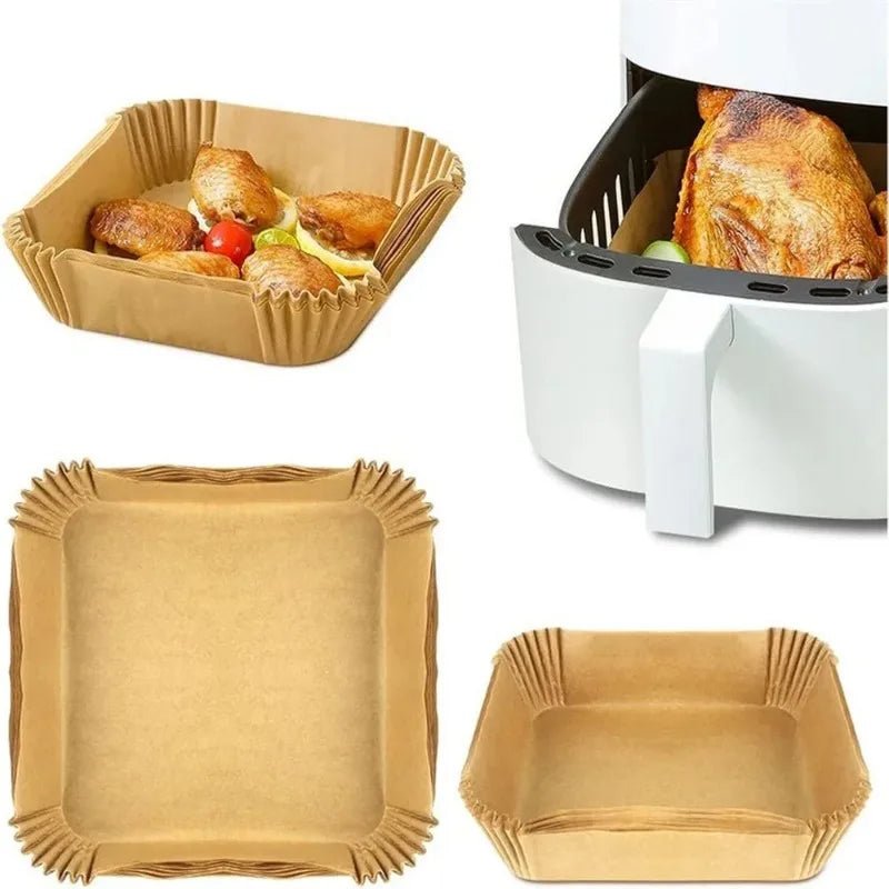 50/100/200pcs Disposable Air Fryer Paper Round/Square Special Paper Food Silicon Oil Paper Air Fryer Liners Baking Paper - PCWLDASHRES
