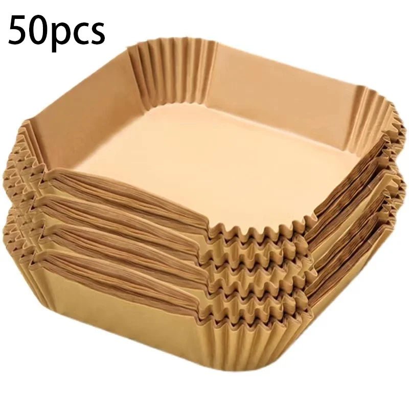 50/100/200pcs Disposable Air Fryer Paper Round/Square Special Paper Food Silicon Oil Paper Air Fryer Liners Baking Paper - PCWLDASHRES
