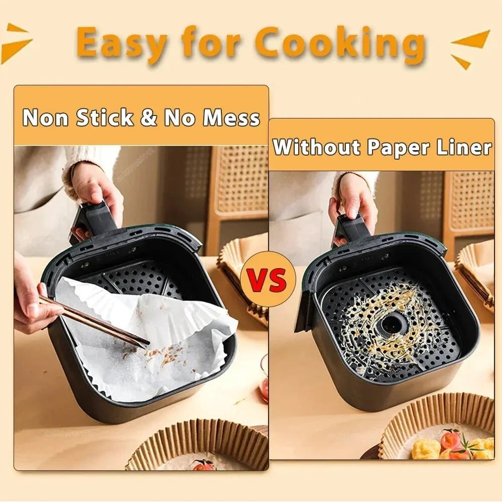 50/100Pcs Air Fryer Disposable Paper Non - Stick Airfryer Baking Papers Round Air - Fryer Paper Liners Paper Kitchen Accessories - PCWLDASHRES