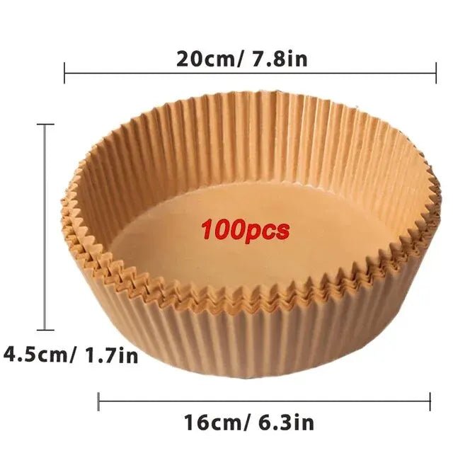 50/100Pcs Air Fryer Disposable Paper Non - Stick Airfryer Baking Papers Round Air - Fryer Paper Liners Paper Kitchen Accessories - PCWLDASHRES
