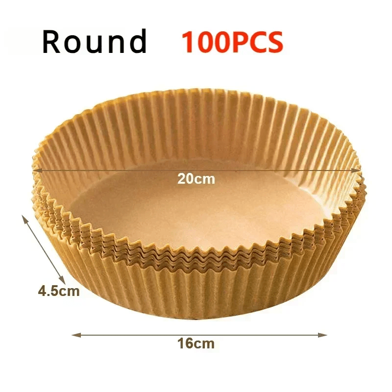 50/100Pcs Air Fryer Disposable Paper Non - Stick Airfryer Baking Papers Round Air - Fryer Paper Liners Paper Kitchen Accessories - PCWLDASHRES
