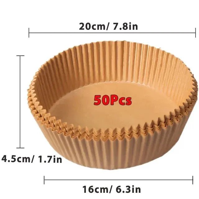 50/100Pcs Air Fryer Disposable Paper Non - Stick Airfryer Baking Papers Round Air - Fryer Paper Liners Paper Kitchen Accessories - PCWLDASHRES