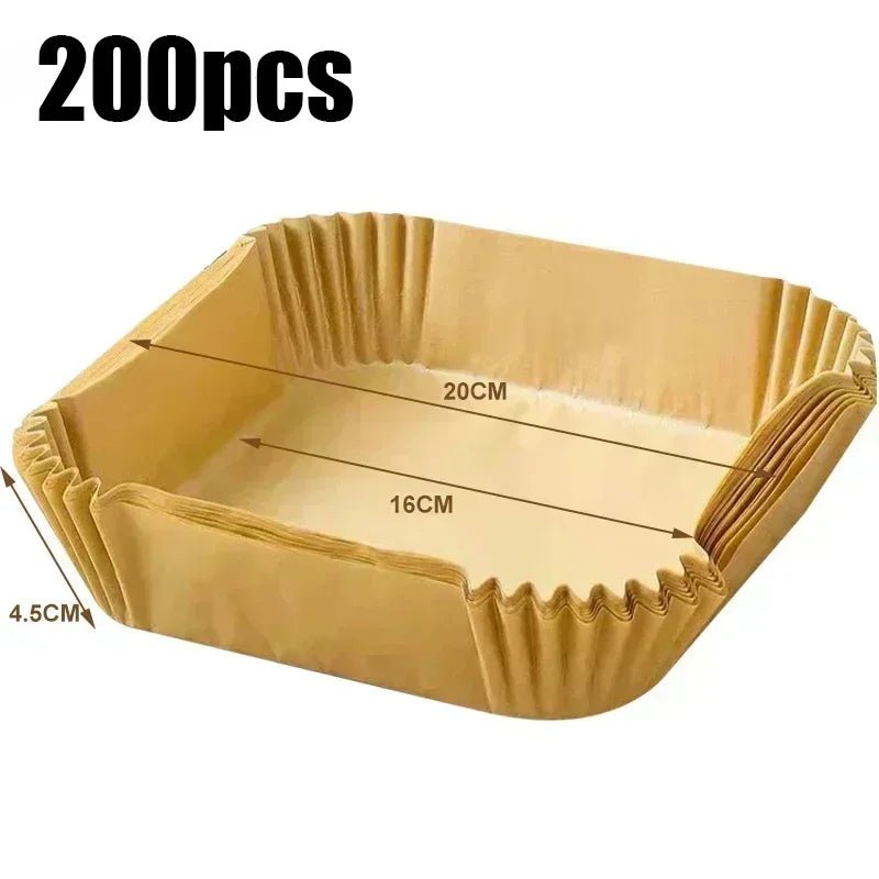 50pcs Air Fryer Grease Absorbent For Household Baking Pans With Thickened Silicone Paper Pads - PCWLDASHRES