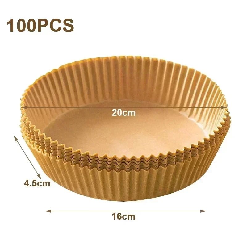 50pcs Air Fryer Grease Absorbent For Household Baking Pans With Thickened Silicone Paper Pads - PCWLDASHRES