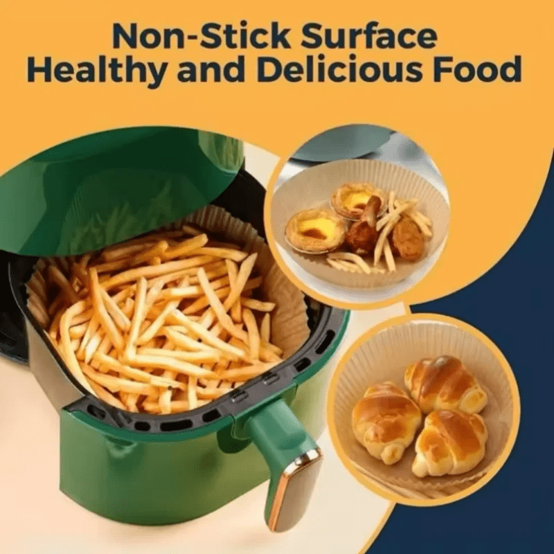 50Pcs Disposable Air Fryer Paper Oil Absorbing And Anti Oil Paper Tray Non Stick Baking Pad Large Toughness Square - PCWLDASHRES