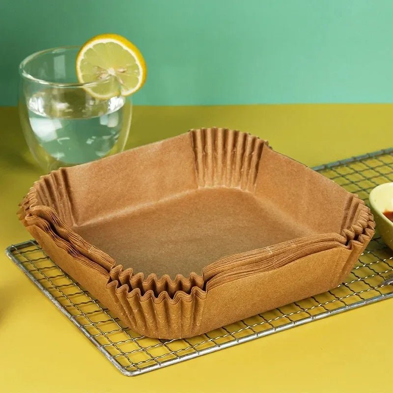 50Pcs Disposable Air Fryer Paper Oil Absorbing And Anti Oil Paper Tray Non Stick Baking Pad Large Toughness Square - PCWLDASHRES
