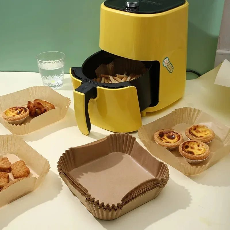 50Pcs Disposable Air Fryer Paper Oil Absorbing And Anti Oil Paper Tray Non Stick Baking Pad Large Toughness Square - PCWLDASHRES