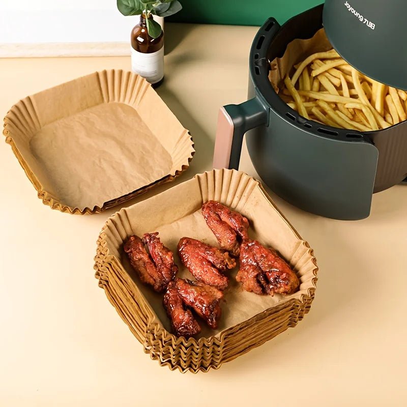 50Pcs/100 Pcs Disposable Air Fryer Paper, Baking Paper Bowl, Oven Paper Liner/Oil - Proof Non - Stick, Heat Resistant - PCWLDASHRES