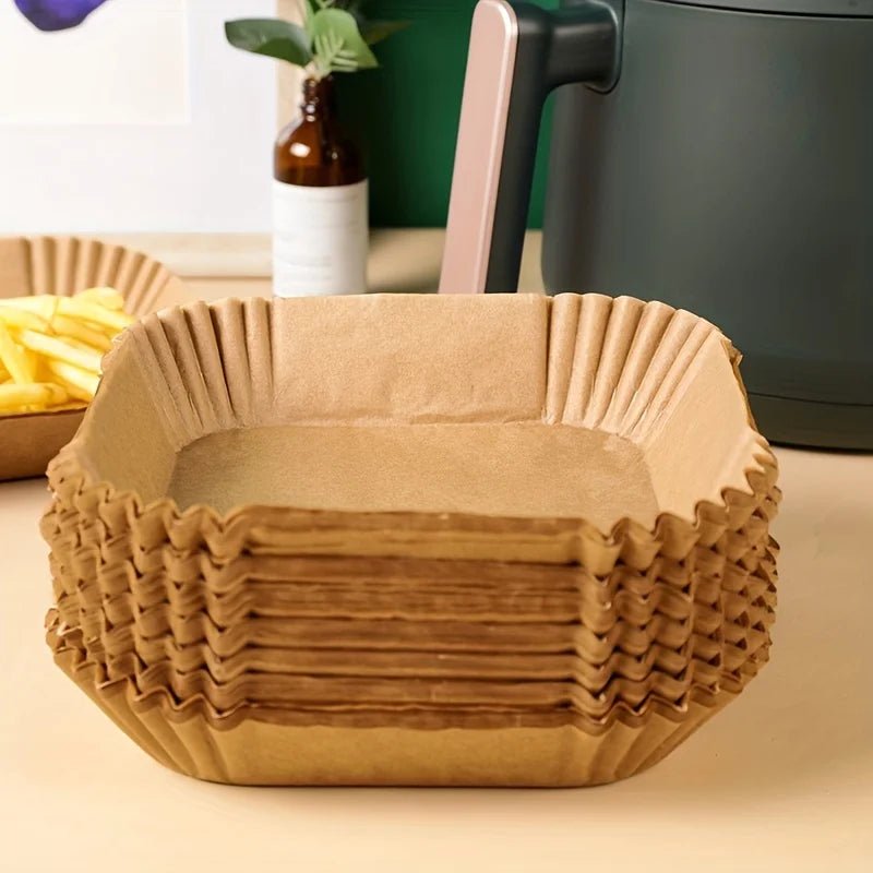 50Pcs/100 Pcs Disposable Air Fryer Paper, Baking Paper Bowl, Oven Paper Liner/Oil - Proof Non - Stick, Heat Resistant - PCWLDASHRES