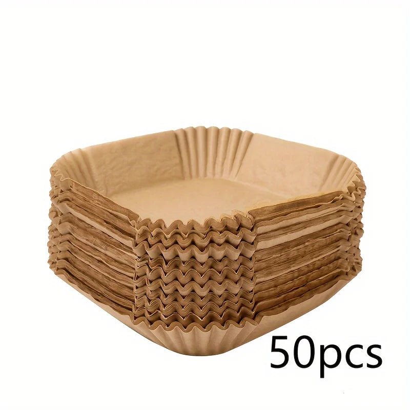 50Pcs/100 Pcs Disposable Air Fryer Paper, Baking Paper Bowl, Oven Paper Liner/Oil - Proof Non - Stick, Heat Resistant - PCWLDASHRES