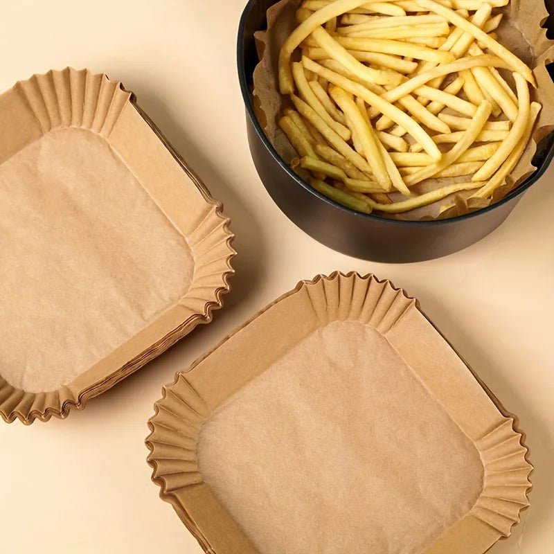 50Pcs/100 Pcs Disposable Air Fryer Paper, Baking Paper Bowl, Oven Paper Liner/Oil - Proof Non - Stick, Heat Resistant - PCWLDASHRES
