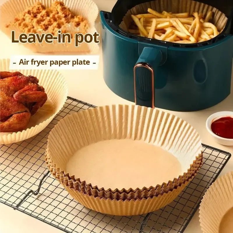 50pcs/set Disposable Air Fryer Paper Liner 20CM Oil - proof Water - proof Airfryer Disposable Cooking Paper Trays Baking Paper - PCWLDASHRES
