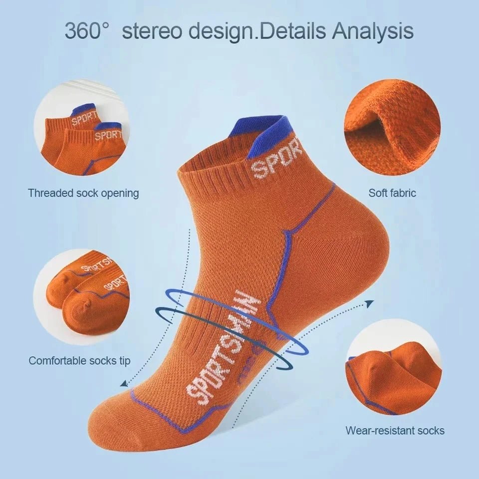5/10Pairs High Quality Men Ankle Socks Breathable Sports Socks Mesh Casual Athletic Summer Thin Cut Short Sokken Size 38 - 44 - PCWLDASHRES