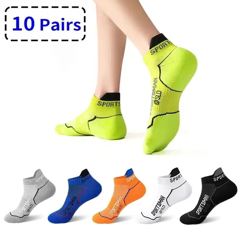5/10Pairs High Quality Men Ankle Socks Breathable Sports Socks Mesh Casual Athletic Summer Thin Cut Short Sokken Size 38 - 44 - PCWLDASHRES
