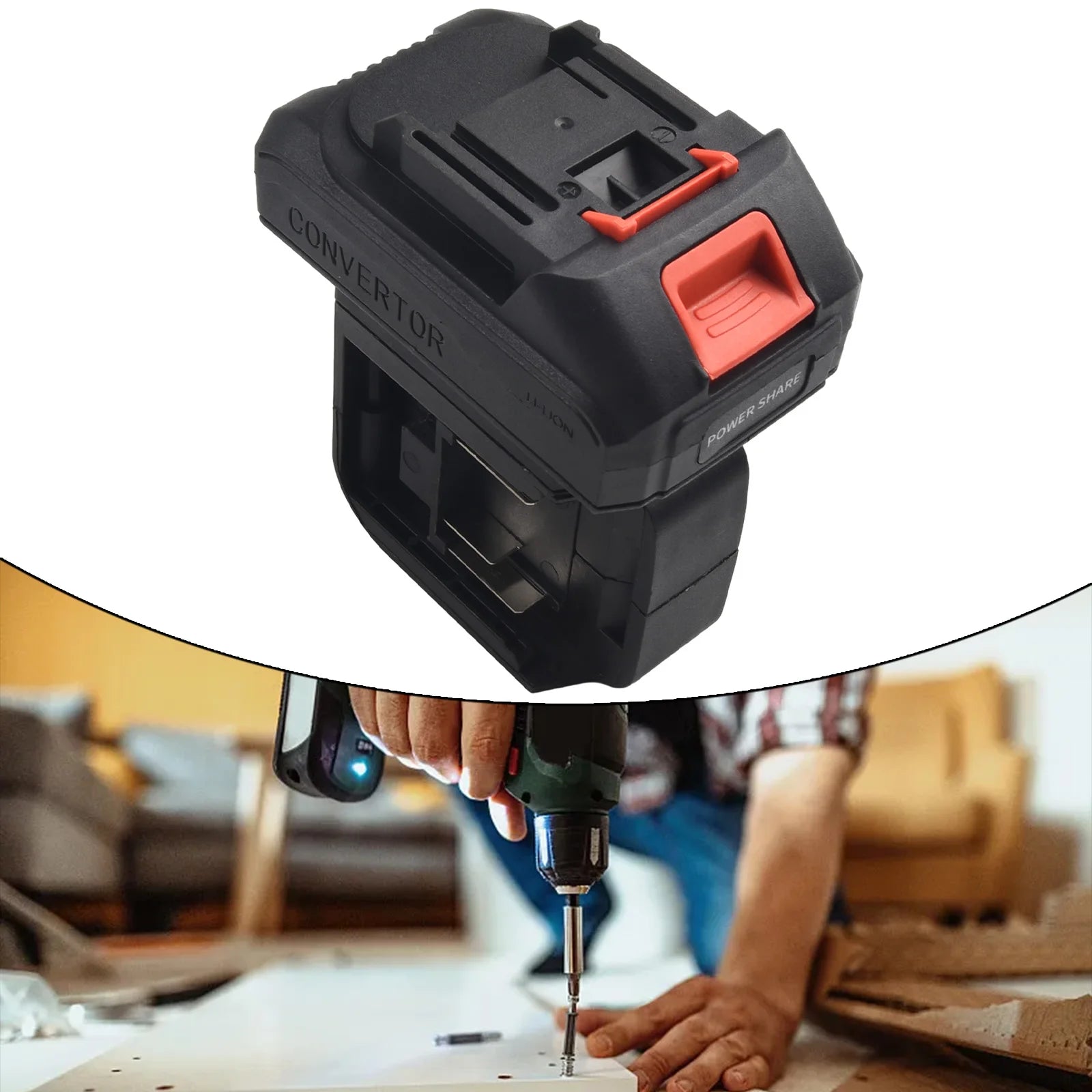 2 In 1 Battery Adapter Converter One-to-two Battery Converter For Impact Drill Wrench Screwdrivers Worklight Power Tool Parts