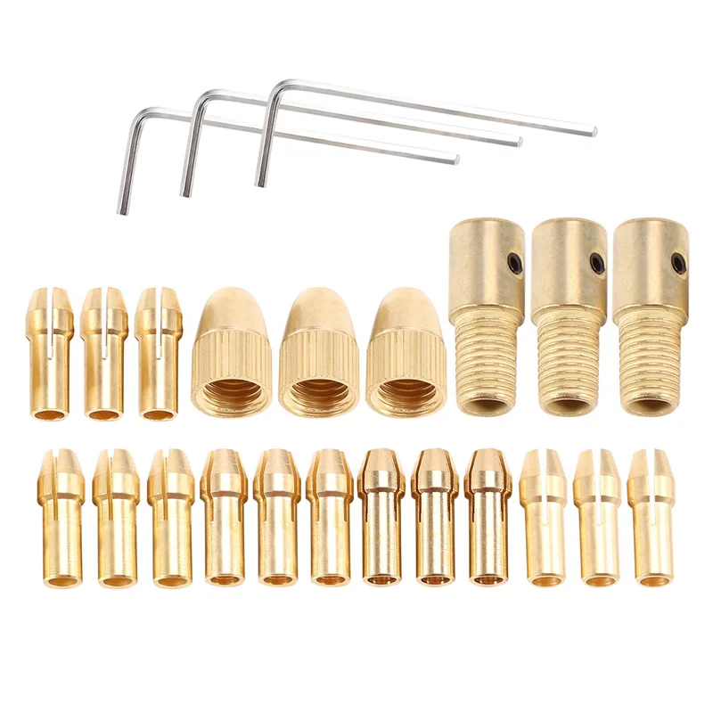 Classy-3 Sets 0.5-3Mm Brass Drill Chuck Small Electric Drill Bit Collet Fit For Dremel Rotary Tools 3 Size -2.0Mm 2.35Mm 3.17Mm
