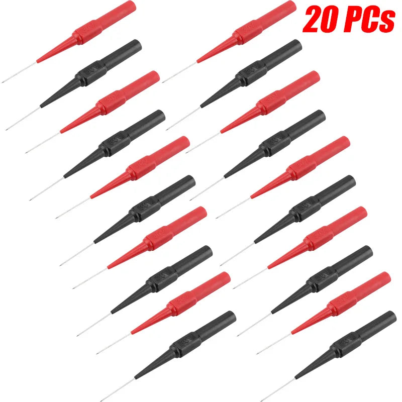 1/20PCs 30V Motorcycle Diagnostic Tools Multimeter Test Lead Extention Back Piercing Needle Tip Probes Car Test Probe Kit 0.7MM