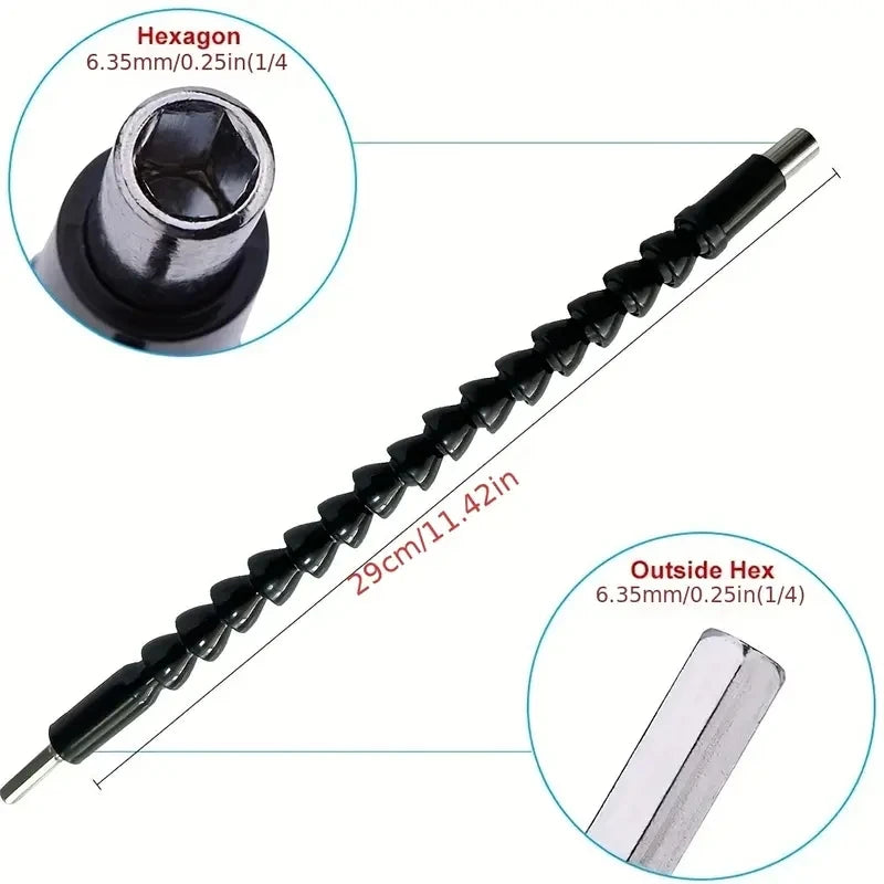1pc 295mm 360 Degree Screwdriver Bend Universal Adapter Extension Rod Drill Bit Flexible Shaft Electric Hand Drill Power Tool