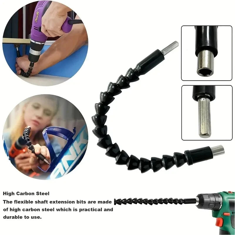 1pc 295mm 360 Degree Screwdriver Bend Universal Adapter Extension Rod Drill Bit Flexible Shaft Electric Hand Drill Power Tool