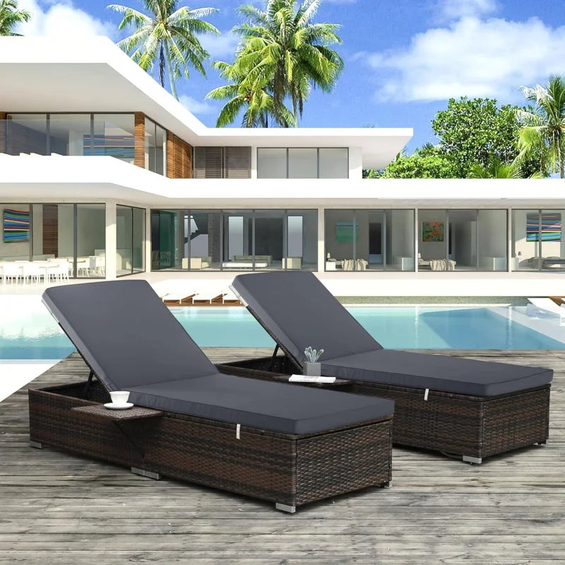 (UUX)Chaise Cushion Outdoor, Waterproof and Stain-Resistant Lounge Deck Reclining Chair Cushions for 72x21x3 Inch, Set of 4, UQ