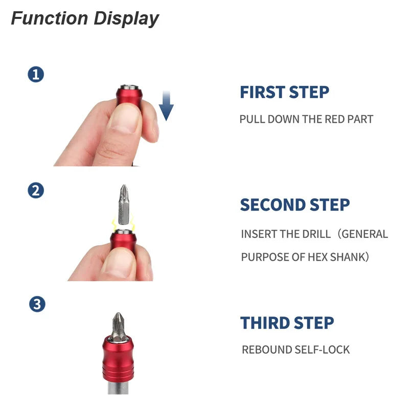 Quick Release Screwdriver Drill Bit Extension Magnetic 1/4 Inch Head Transfer Lever Self-locking Adapter Rod 100 150mm Hand Tool