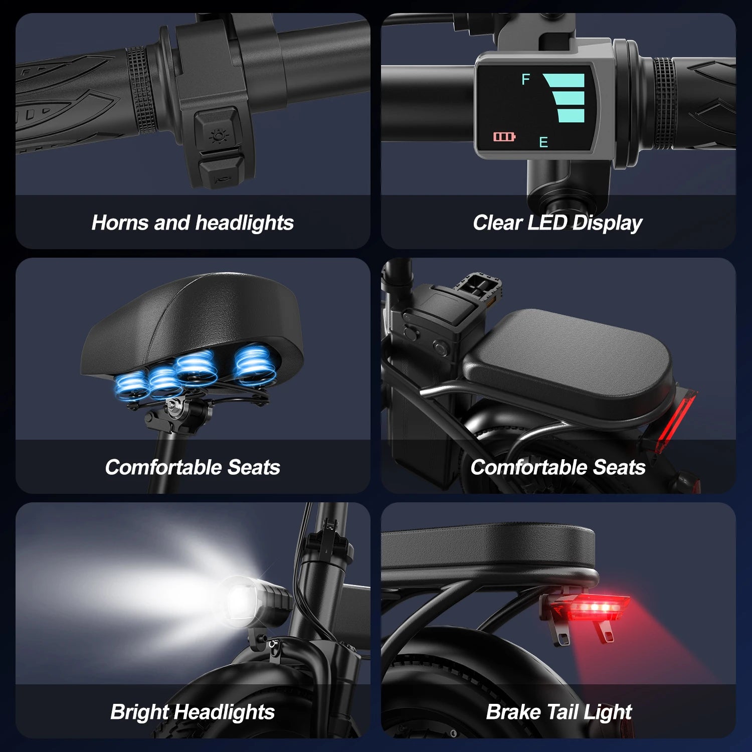 14 Inch Tyre Folding Mini Electric Motorcycles Bike 500W Motor 19 MPH 30 Mile Trip Commuter Electric Motorcycles Bike For Adults