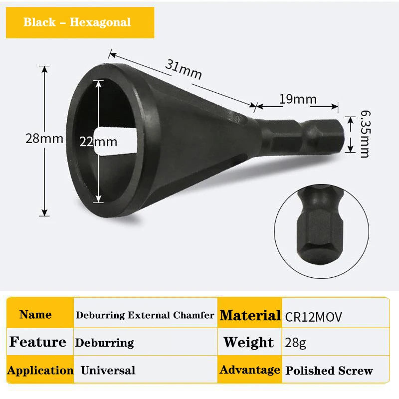 SenNan Deburring External Chamfer Tool Gr12mo Triangle/Hexagonal Metal Shank Drill Bit Remove Burr Power Tool Accessories