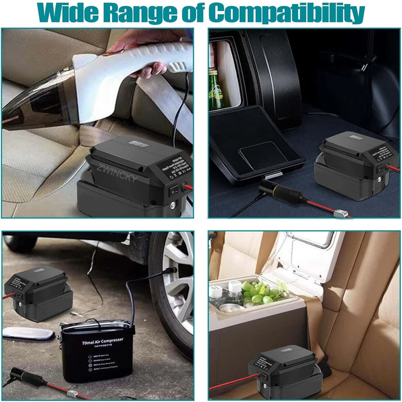 18V To 5-13V Step Down Converter For Makita/Dewalt/Milwauke/Bosch/Einhell 18V Battery Cigarette Lighter Adapte Voltage Regulator