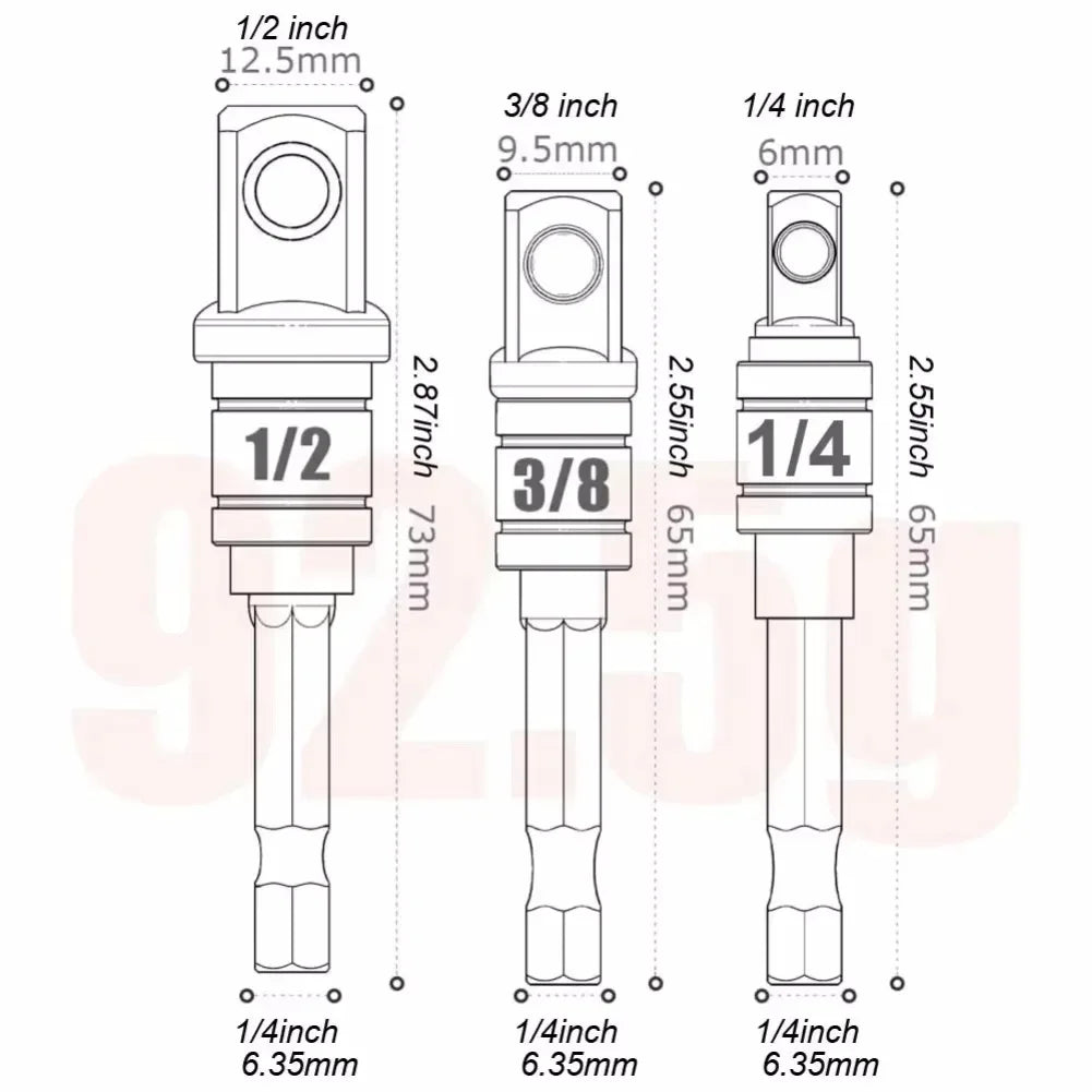 105° Turning Screwdriver Joint 1/4'' 3/8'' 1/2'' Impact Socket Adapter Nut Driver Electric Drill Corner Head  Extension Tool
