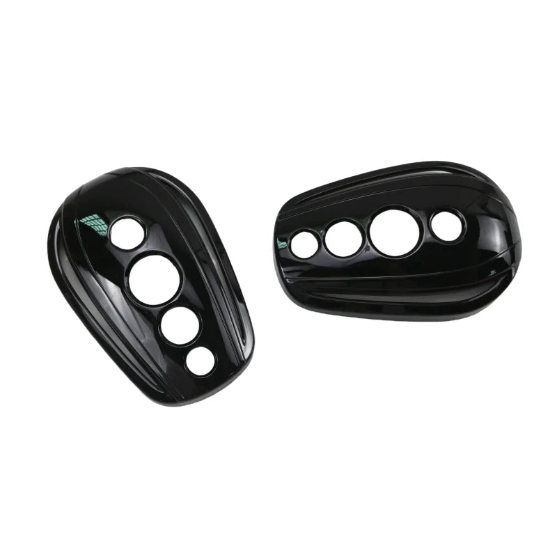 1 Pair Oval Motorcycle Rear View Mirrors Cover Cap for Harley Dyna Road King Electra Glide Sportster 883 1200
