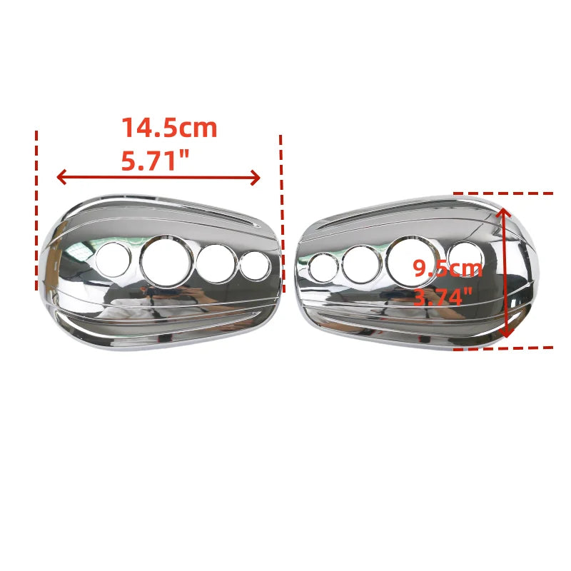 1 Pair Oval Motorcycle Rear View Mirrors Cover Cap for Harley Dyna Road King Electra Glide Sportster 883 1200