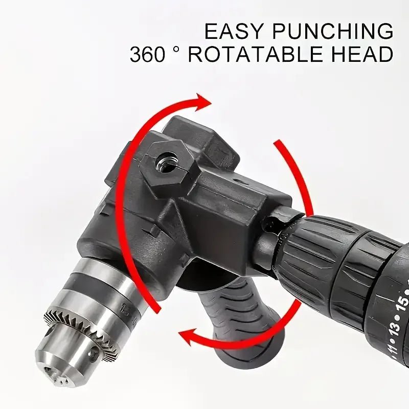 90 Degree Angle Drill Power Tool Set with Multi Function Electric Screwdriver and Corner Adapter - PCWLDASHRES