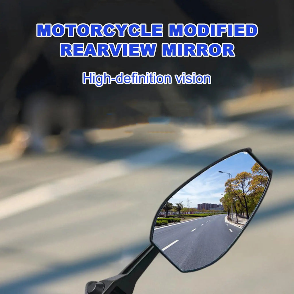 1 Pair Universal Adjustable Motorcycle Rear View Mirror for Scooter ATV Motorcycle Accessories Side Mirror blue anti-glare Glass