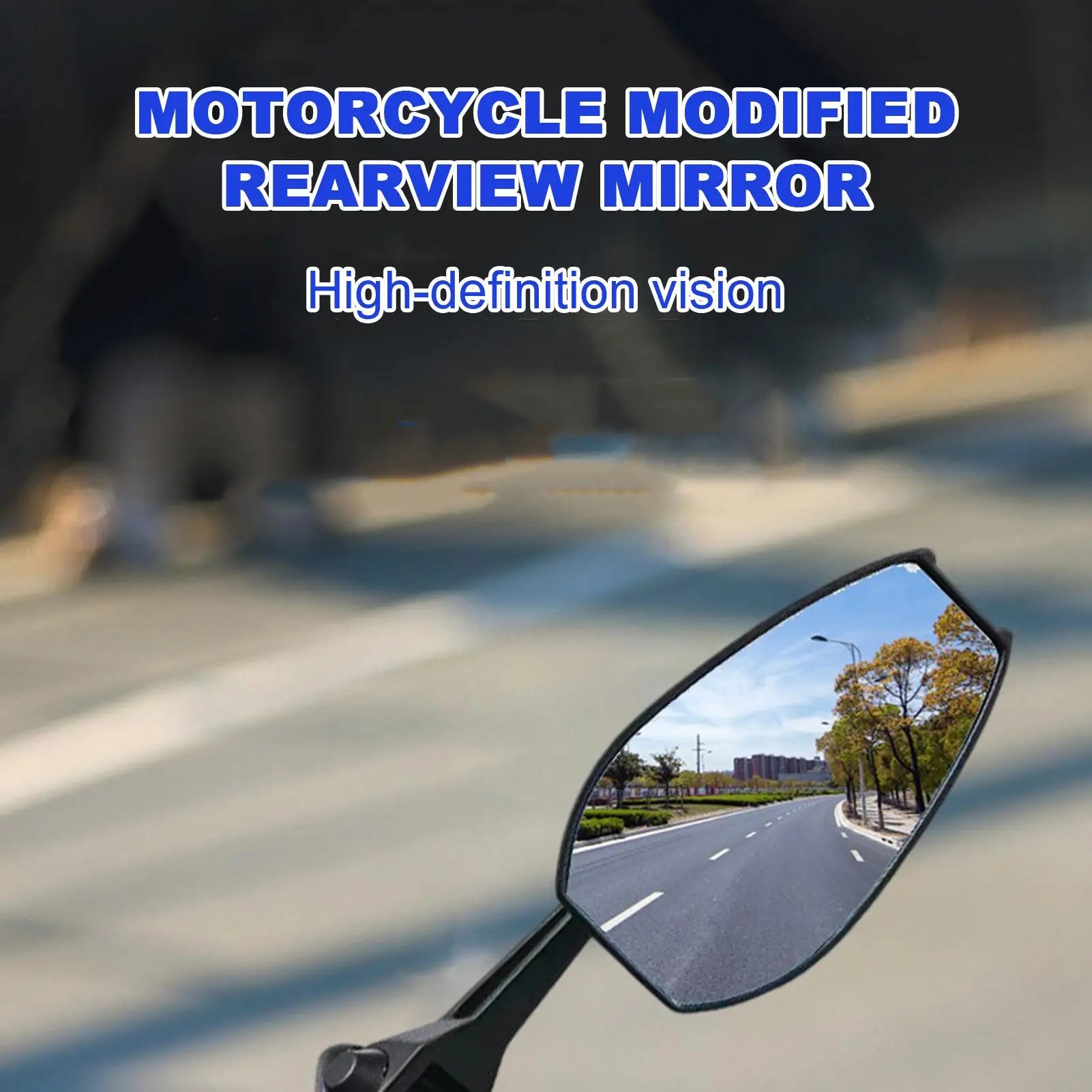 1 Pair Universal Adjustable Motorcycle Rear View Mirror for Scooter ATV Motorcycle Accessories Side Mirror blue anti-glare Glass