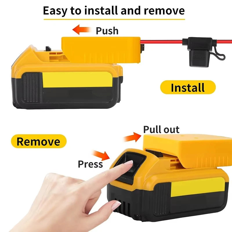 Power Wheels Adapter for Dewalt 18V/20V Battery Adapter Power Wheels Battery Converter Kit with Fuse & Switch for DIY Rc Toys