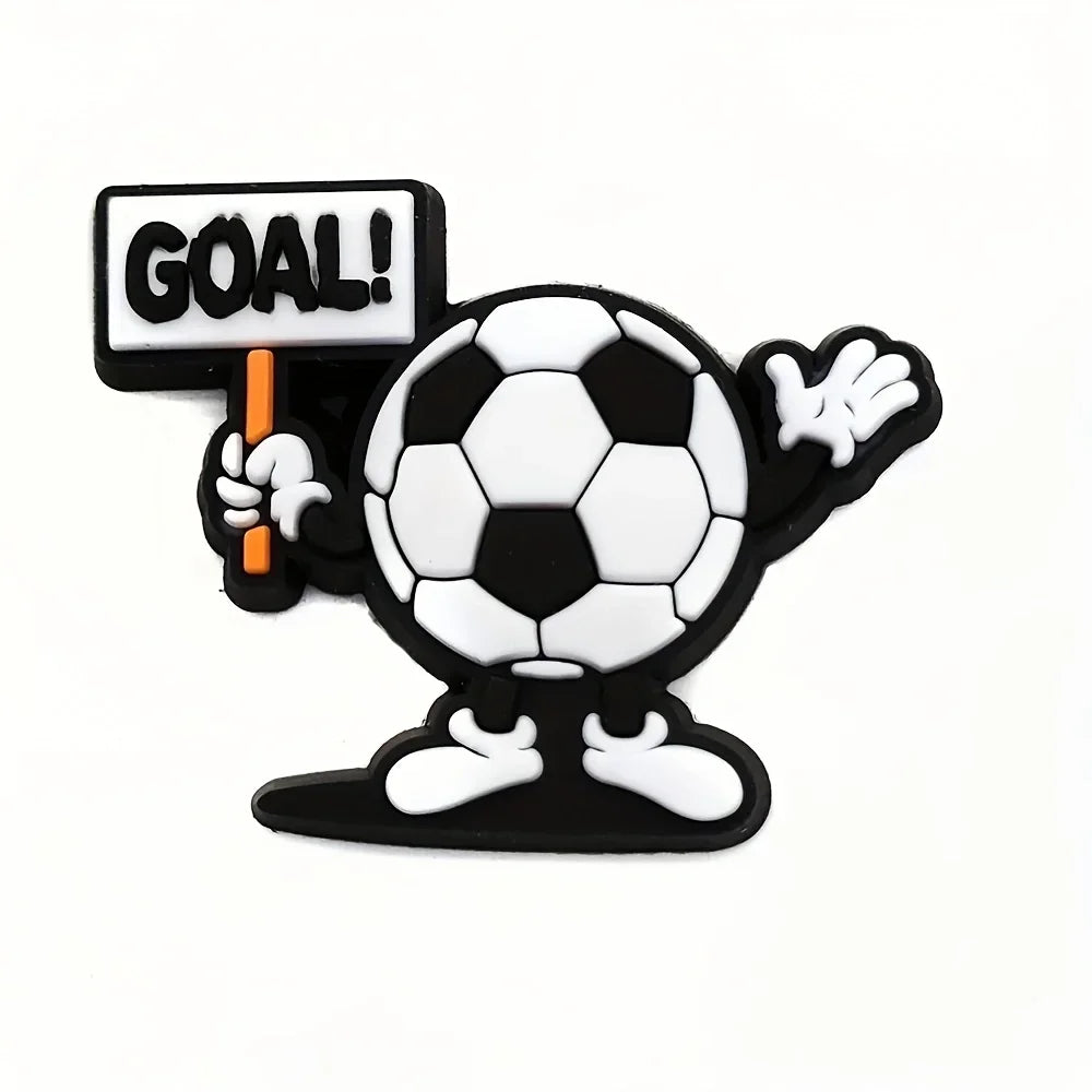 18pcs Or 22pcs Football Series Shoe Charms for Clogs Bubble Slides Sandals PVC Shoe Decorations Accessories