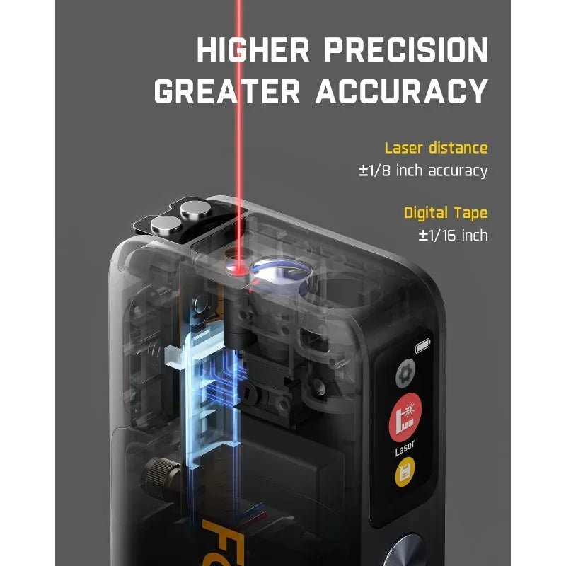 A10 Pro 2 - in - 1 Digital Laser Tape Measure With HD IPS Color Display,165Ft Rechargeable Laser Measurement Tool & 9.8Ft Measuring - PCWLDASHRES