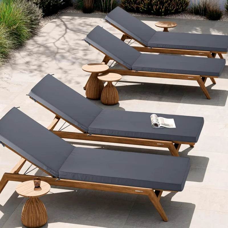 (UUX)Chaise Cushion Outdoor, Waterproof and Stain-Resistant Lounge Deck Reclining Chair Cushions for 72x21x3 Inch, Set of 4, UQ