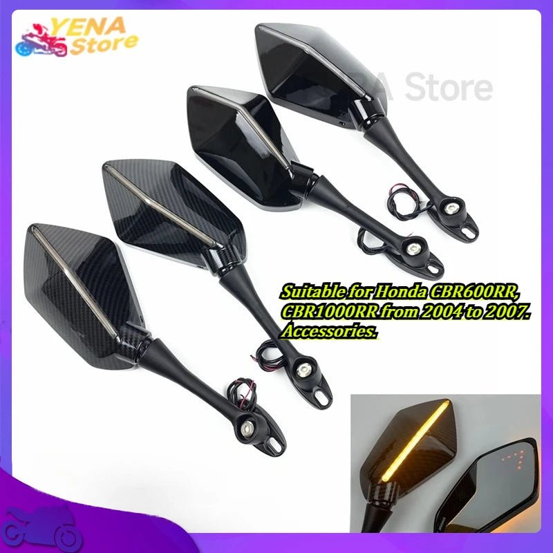 Adjustable rotating side mirror for motorcycles. Suitable for Honda CBR600RR, CBR1000RR from 2004 to 2007. Accessories. - PCWLDASHRES