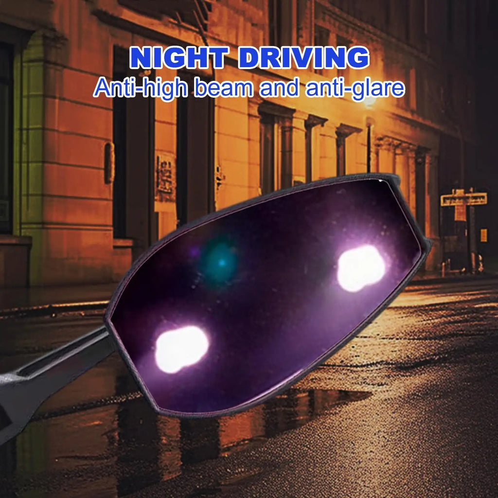 1 Pair Universal Adjustable Motorcycle Rear View Mirror for Scooter ATV Motorcycle Accessories Side Mirror blue anti-glare Glass