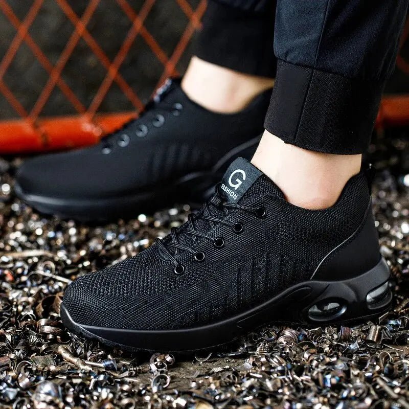 Air Cushion Work Safety Shoes For Men Women Breathable Work Sneakers Steel Toe Shoes Anti - puncture Safety Protective Shoe - PCWLDASHRES