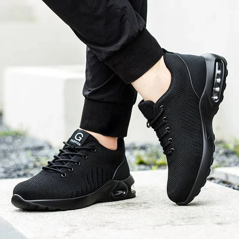 Air Cushion Work Safety Shoes For Men Women Breathable Work Sneakers Steel Toe Shoes Anti - puncture Safety Protective Shoe - PCWLDASHRES