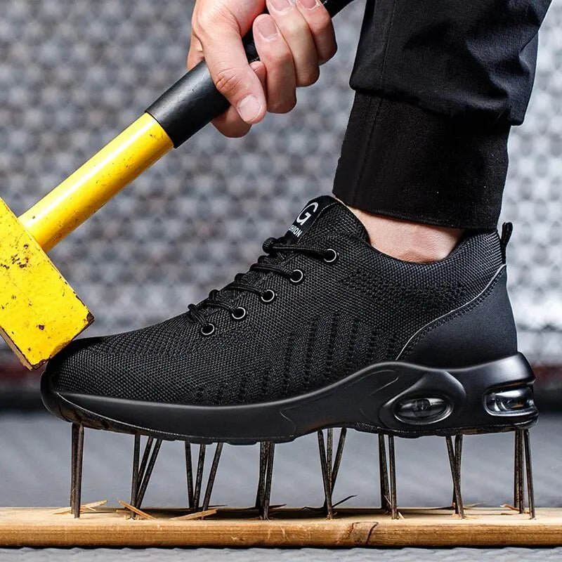 Air Cushion Work Safety Shoes For Men Women Breathable Work Sneakers Steel Toe Shoes Anti - puncture Safety Protective Shoe - PCWLDASHRES