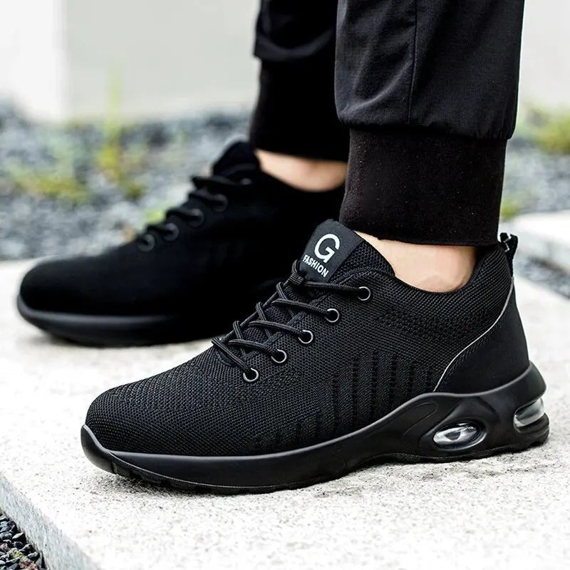 Air Cushion Work Safety Shoes For Men Women Breathable Work Sneakers Steel Toe Shoes Anti - puncture Safety Protective Shoe - PCWLDASHRES