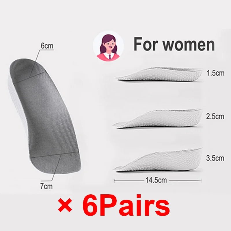 Arch Support Height Increase Insoles Half Pads Orthopedic Breathable Memory Foam 7 Points Lifts Shoe Pads Flat Feet Support - PCWLDASHRES