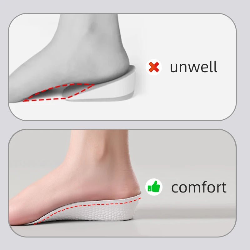 Arch Support Height Increase Insoles Half Pads Orthopedic Breathable Memory Foam 7 Points Lifts Shoe Pads Flat Feet Support - PCWLDASHRES