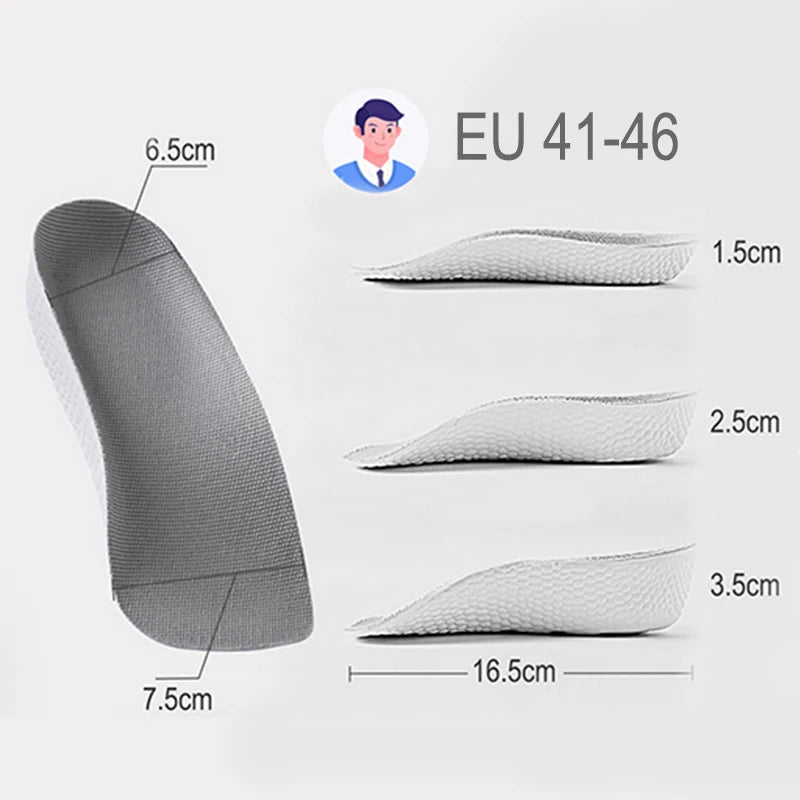 Arch Support Height Increase Insoles Half Pads Orthopedic Breathable Memory Foam 7 Points Lifts Shoe Pads Flat Feet Support - PCWLDASHRES
