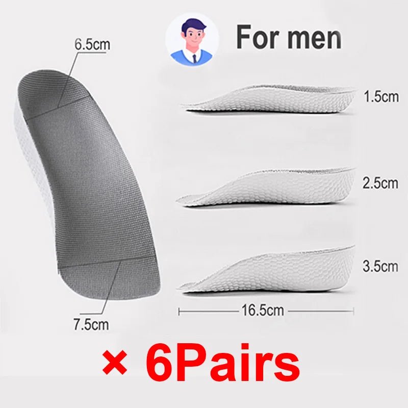 Arch Support Height Increase Insoles Half Pads Orthopedic Breathable Memory Foam 7 Points Lifts Shoe Pads Flat Feet Support - PCWLDASHRES